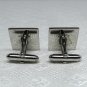 Vtg Swank cuff links cufflinks silvertone shiny and matte carved details