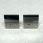 Vtg Swank cuff links cufflinks silvertone shiny and matte carved details