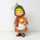 Vtg Christmas Ornament Little Girl with Doll Bradford Novelty 1980s