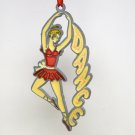 Vintage Christmas Ornament stained glass style Dance ballet ballerina en pointe