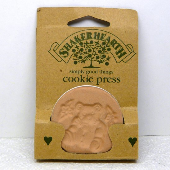Wilton Shaker Hearth cookie press Teddy bear original package 1996 white top