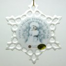 Boyds Bears  Have a Beary Happy New Year snowflake Christmas Ornament porcelain 2004