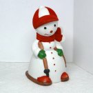 Vintage Jasco bisque porcelain bell snowman skiing made in Taiwan