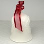 Hallmark Porcelain Dated Bell 2007 white wreath red ribbon boxed