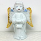 Vintage pale blue porcelain singing angel  figurine