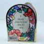 Joan Baker Design small arched folding panels art glass poppies If Friends Were Flowers I'd Pick You