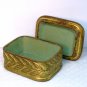 Vintage Borghese cast plaster lidded box floral flowers gilded red label