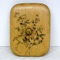 Vintage Borghese cast plaster lidded box floral flowers gilded red label