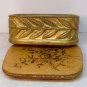 Vintage Borghese cast plaster lidded box floral flowers gilded red label