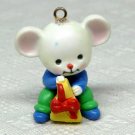 Avon A Merry Little Christmas Mini Ornament Jolly mouse with cheese