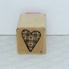 Rubber Stamp small plaid heart