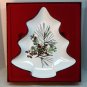 Lenox Tree Candy Dish Etchings Collection artist Catherine McClung winter berries pine cone new box