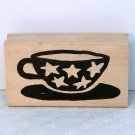 Hot Potatoes Rubber Stamp Star Cup coffee tea I178