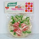 Vtg plastic or vinyl christmas ornament wreath w bells Yuletide Enterprises in original package Vtg plastic or vinyl christmas ornament wreath w bells Yuletide Enterprises in original package