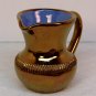 Vintage small pitcher copper luster glaze blue interior Creigiau Wales