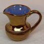 Vintage small pitcher copper luster glaze blue interior Creigiau Wales