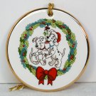 Disney Grolier Christmas ornament porcelain disk Dalmatians' Delight Tis The Season Collection