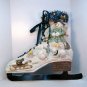 Large ice skate wall plaque Christmas holiday figure skating wall pocket