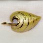 Vintage Kramer pin brooch leaf yellow enamel gold tone
