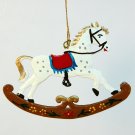 Christmas ornament pewter rocking horse handpainted small Christmas ornament pewter rocking horse handpainted small