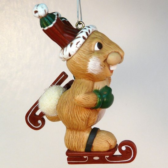 Vintage Hallmark Christmas ornament Skating Rabbit 1983