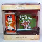 2 Hallmark Christmas ornaments Santa Look at Me 2004 set of two box