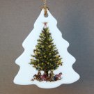 German Christmas ornament flat porcelain tree with toys German Christmas ornament flat porcelain tree with toys