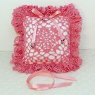Valentine hand crocheted decorative pillow engagement gift
