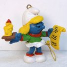 vintage Smurfette Caroler ornament Peyo Schleich portugal 1981