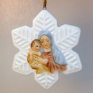Our Lady of the Snows Christmas ornament snowflake bisque porcelain hand painted Our Lady of the Snows Christmas ornament snowflake bisque porcelain hand painted