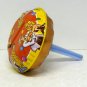 Vtg Tin Noisemaker Round Rattle plastic handle