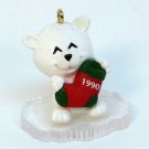 Vintage Hallmark Miniature Keepsake Christmas Ornament Little Bear 1990 Frosty Friends