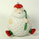 Santa golf ball Christmas Ornament bisque porcelain