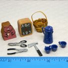 Lot of 10 dollhouse accessories vintage miniature