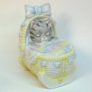 Vintage Kitty Cucumber in cradle figurine bisque Schmid Shackman Vintage Kitty Cucumber in cradle figurine bisque Schmid Shackman