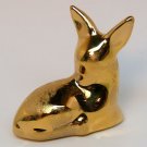 Vintage Holley Ross fawn or deer figurine small weeping gold glaze Vintage Holley Ross fawn or deer figurine small weeping gold glaze