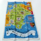Vtg linen tea towel map Devon England made in Ireland