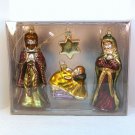 Christmas Ornaments Nativity 4 piece set Holy Family blown glass Expo Design Center Christmas Ornaments Nativity 4 piece set Holy Family blown glass Expo Design Center