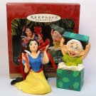 Hallmark Snow White and Dopey Christmas ornaments 1997 Anniversary edition box
