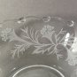 Vintage candy nut dish clear glass floral stencil design