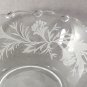 Vintage candy nut dish clear glass floral stencil design