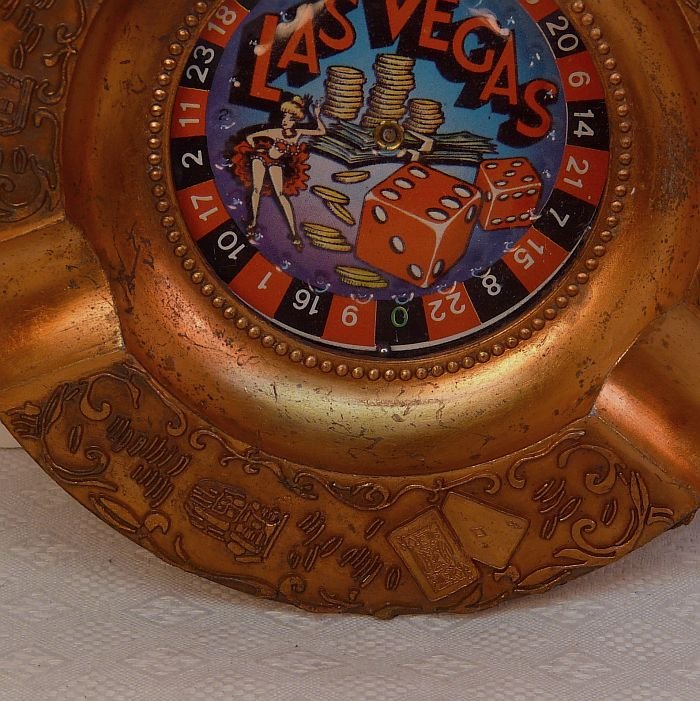 Vintage Las Vegas roulette wheel ashtray game 1978 Karol Western