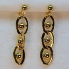 vtg Avon earrings clip dangle link ball gold tone vtg Avon earrings clip dangle link ball gold tone