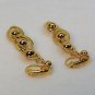 vtg Avon earrings clip dangle link ball gold tone
