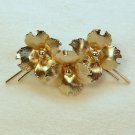 vtg dogwood flower brooch pin gold tone