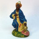 Vtg Nativity Balthazar Wise man king kneeling paper mache 4-1/4 inches Vtg Nativity Balthazar Wise man king kneeling paper mache 4-1/4 inches