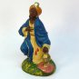 Vtg Nativity Balthazar Wise man king kneeling paper mache 4-1/4 inches