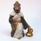 Vintage Nativity figurine wise man 3-3/8 inches tall kneeling Vintage Nativity figurine wise man 3-3/8 inches tall kneeling