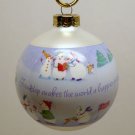 Hallmark Christmas ornament Friendship 2003 sleeved glass ball snowmen