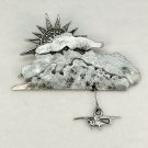 vtg pewter pin brooch airplane sun clouds flying aeronautics vtg pewter pin brooch airplane sun clouds flying aeronautics